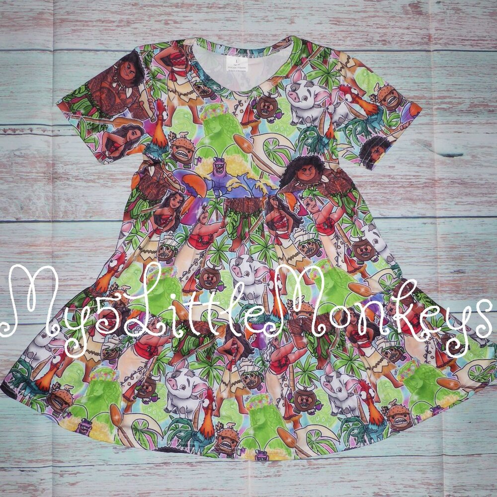 Boutique Moana Girls Short Sleeve Dress